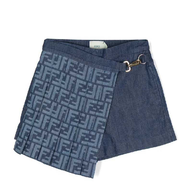 FF Motif Denim Shorts