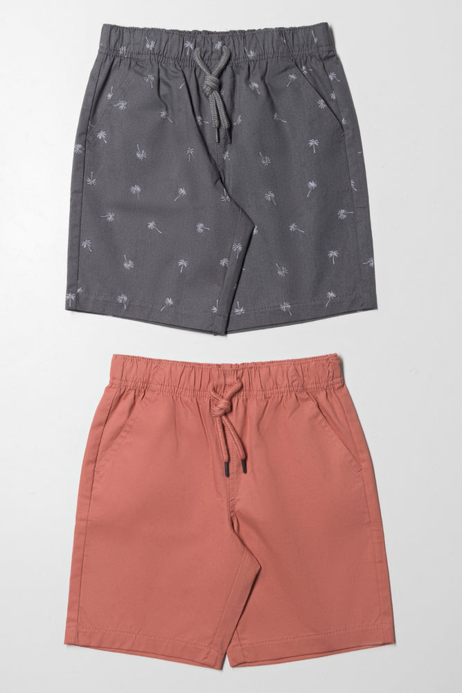 2 Pack Shorts Dark Grey And Pink