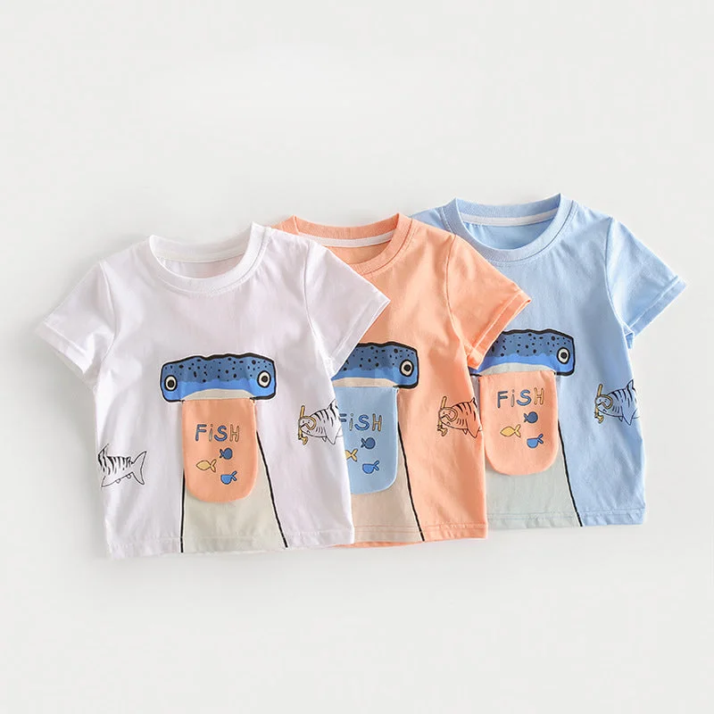 Baby Kid Unisex Cartoon Print T-Shirts Wholesale 230403324