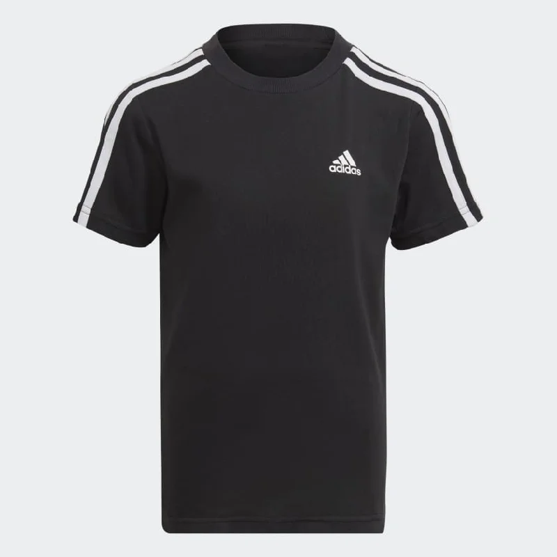 ADIDAS JUNIOR ESSENTIALS 3-STRIPES BLACK TEE