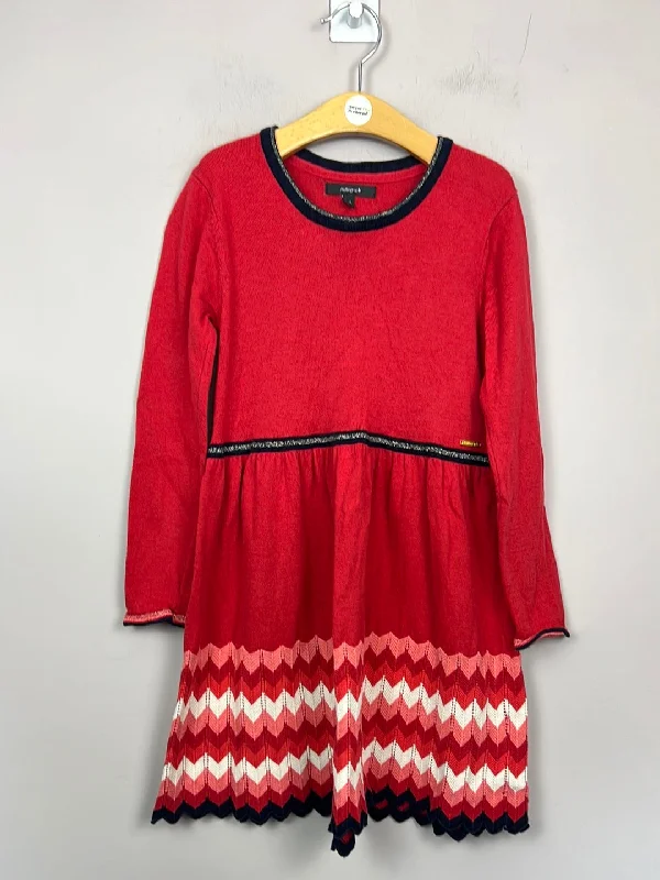 Autograph Red Zig Zag Knit Dress 5-6y