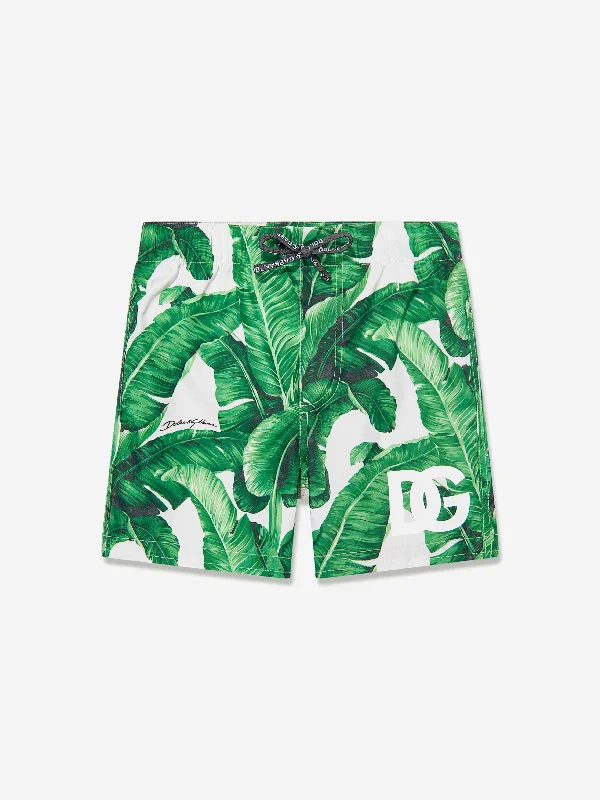 Dolce & Gabbana Baby Boys Banana Leaf Swim Shorts in Green