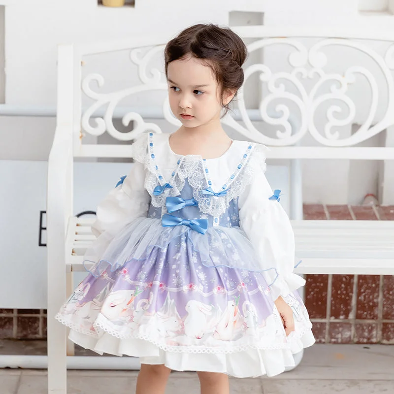 Baby Kid Girls Animals Cartoon Bow Lace Birthday Party Dresses Princess Dresses Wholesale 211115688