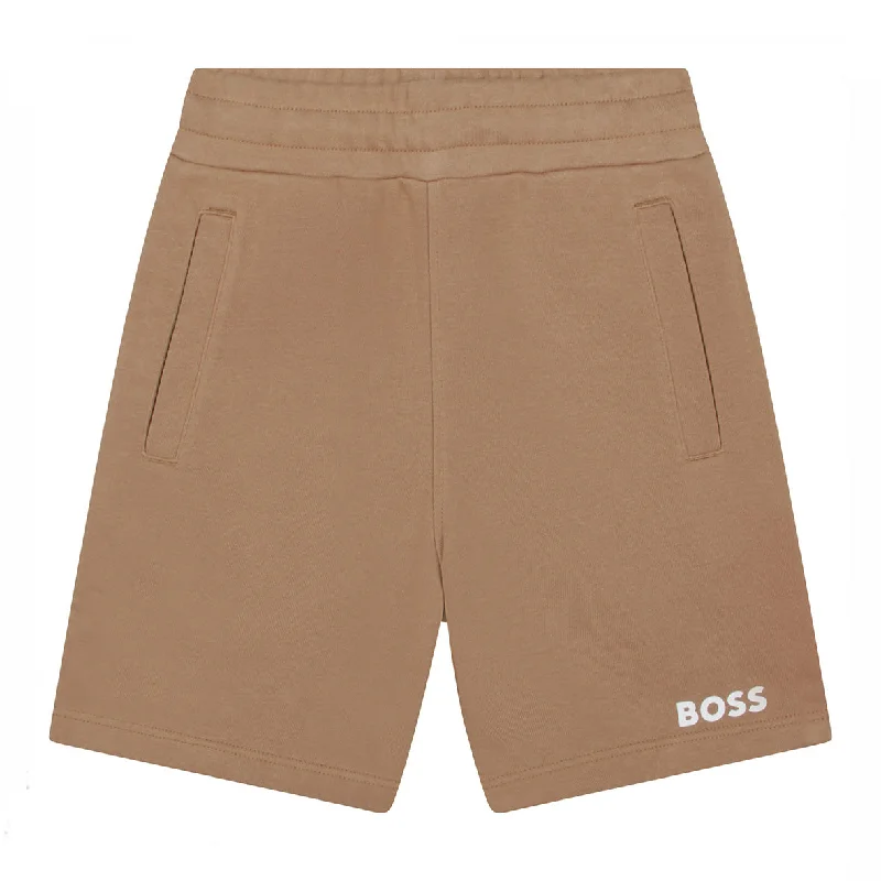 Boss - Camel jersey shorts