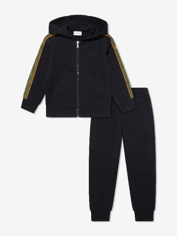 Moncler Enfant Boys Branded Tracksuit in Navy