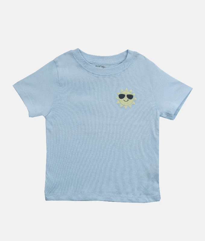 Boys Crewneck T-Shirt - Cool Blue Sun