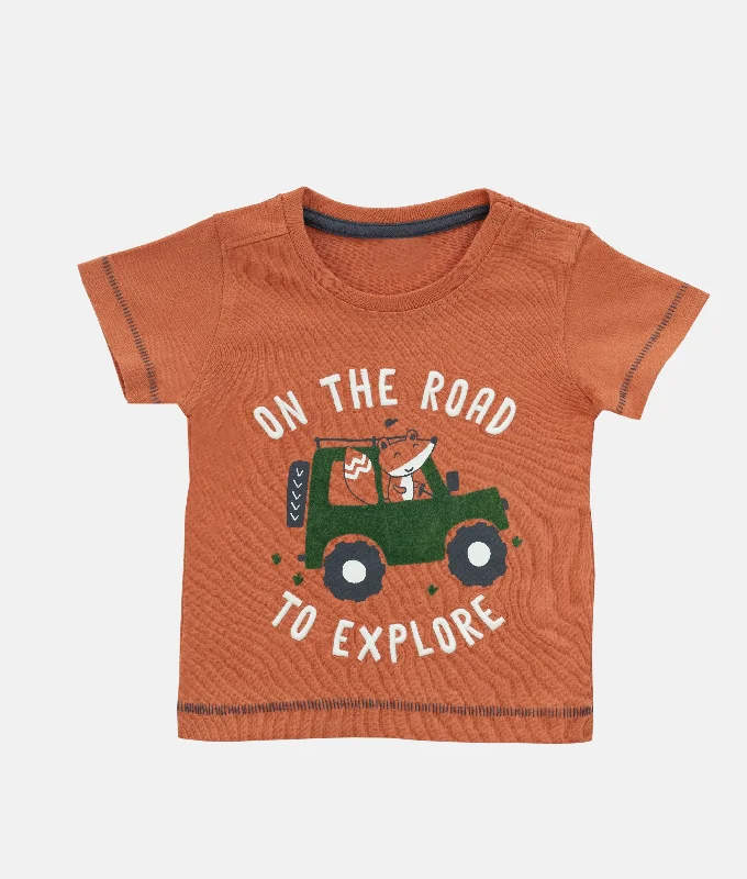 Boys Crewneck T-Shirt - On The Road Trip To Explore