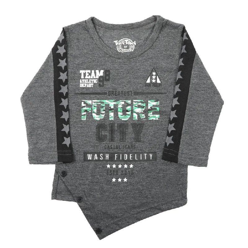 Boys Full Sleeves T-Shirt - Dark Grey