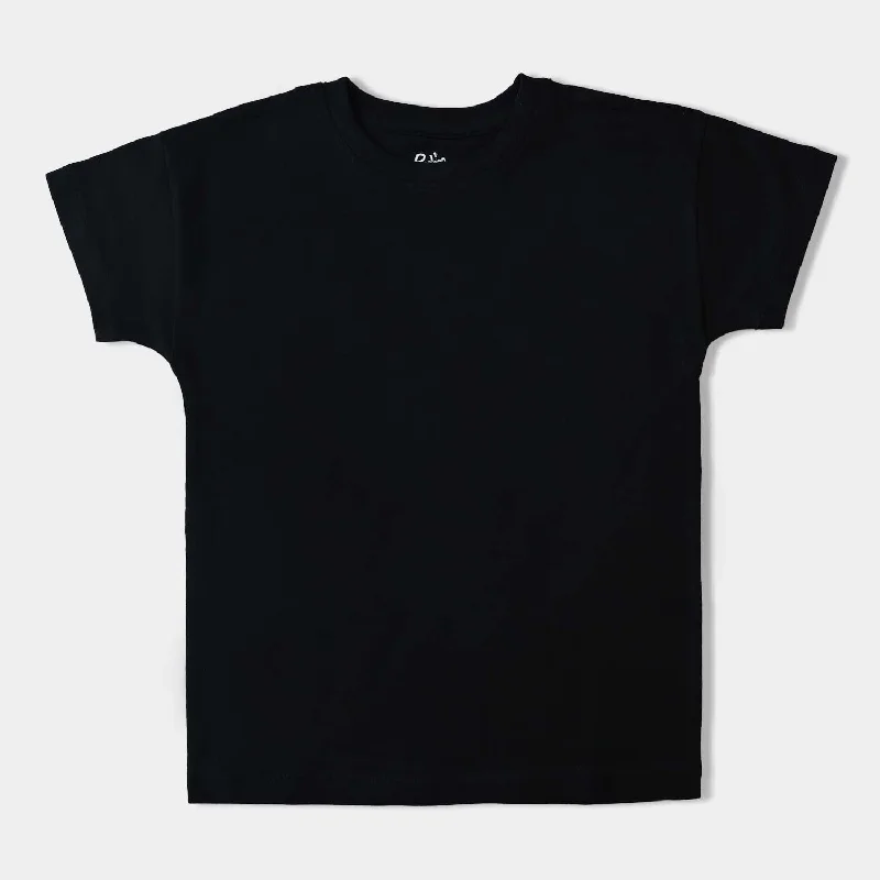 Boys Premium Lycra Jersey T-Shirt -Jet Black