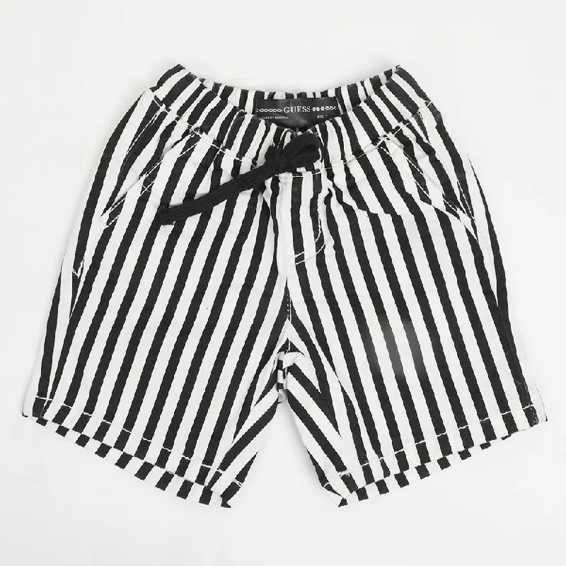 Boys Printed Cotton Short - Black & White