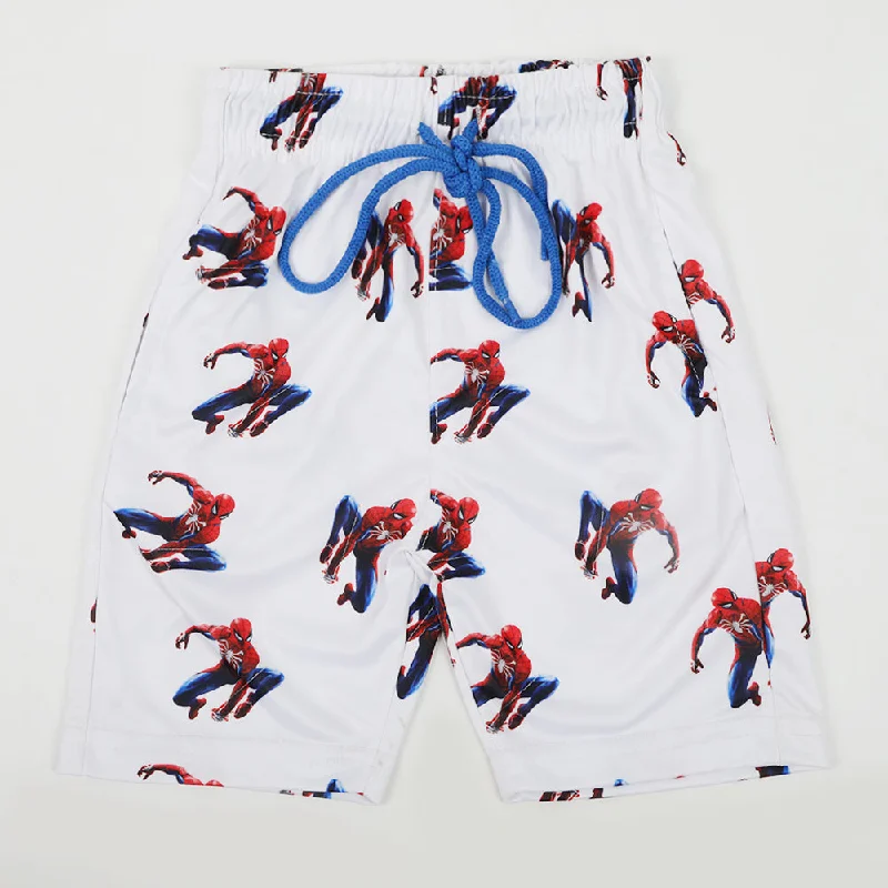 Boys Printed Short - White