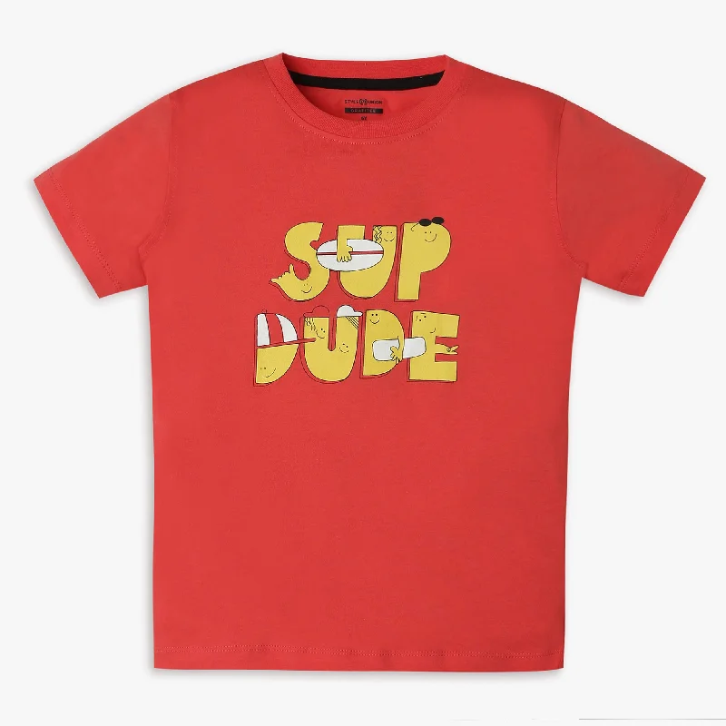 Boys Regular Fit Printed T-Shirt