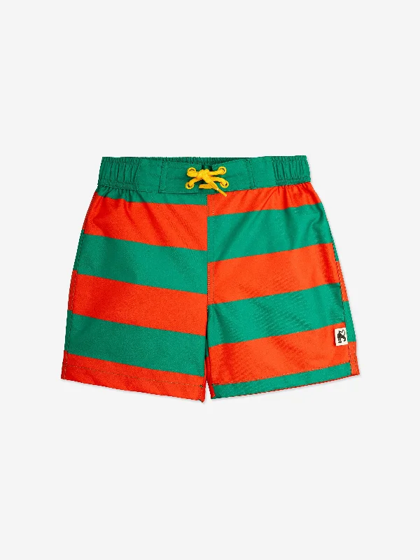 Mini Rodini Boys Striped Swim Shorts in Multicolour