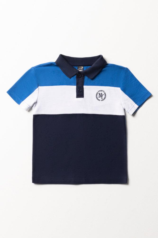 Colourblock Golfer Navy & Blue