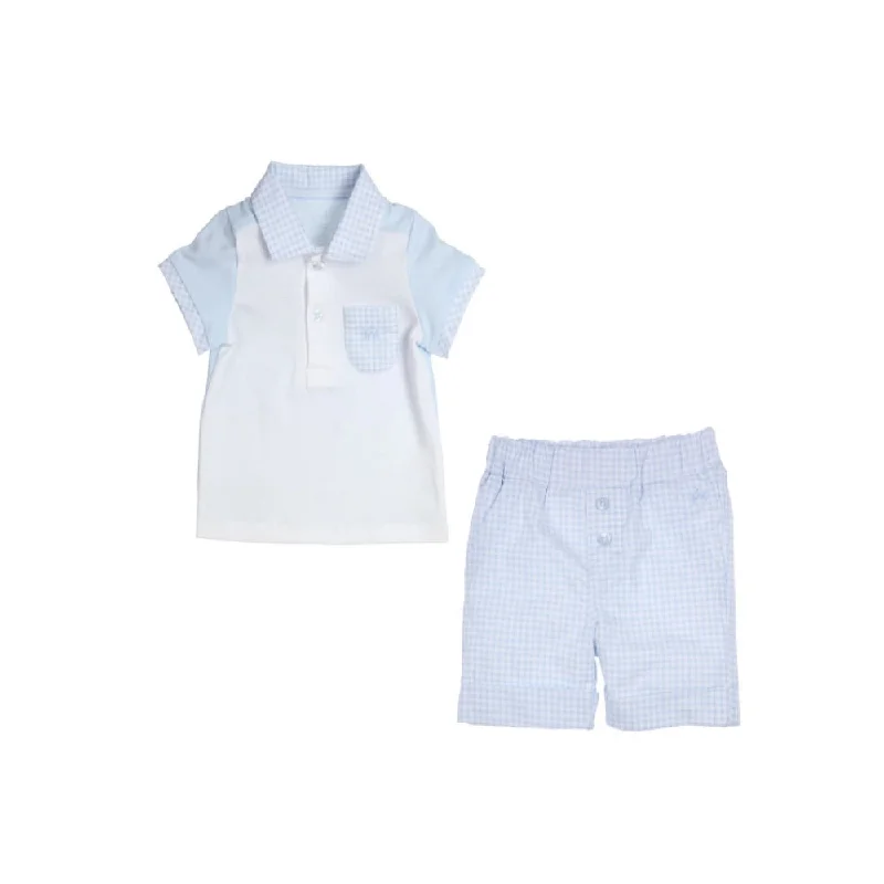 GYMP - blue/white 2 piece shorts set