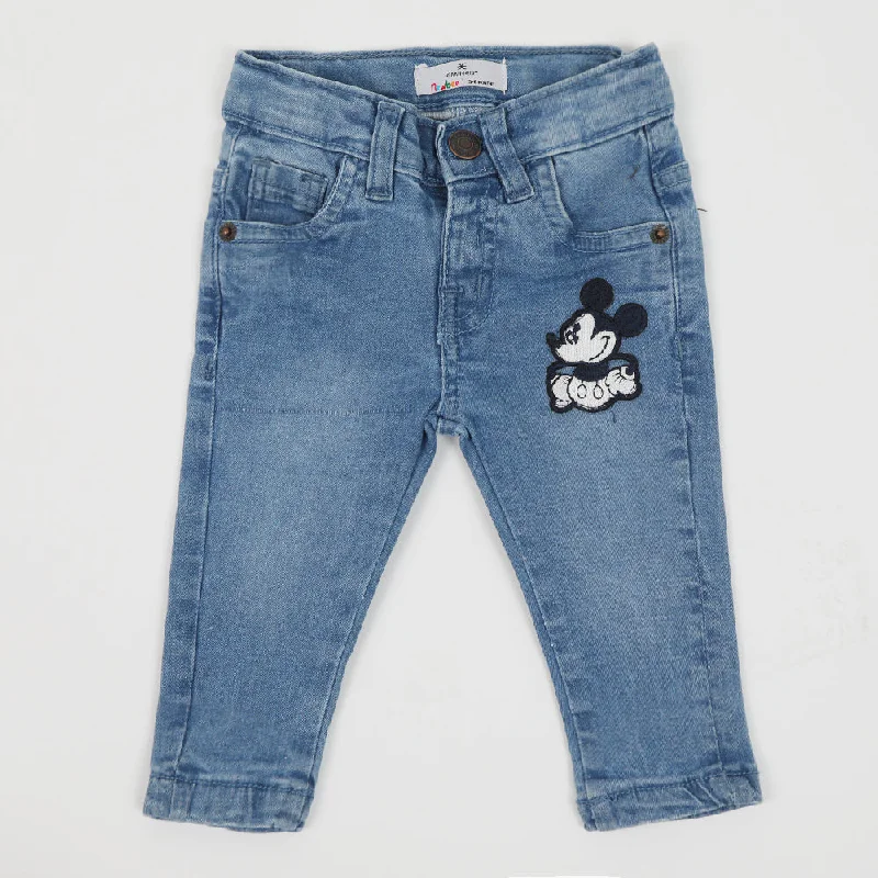 Eminent Newborn Boys Denim Pant - Ice Blue