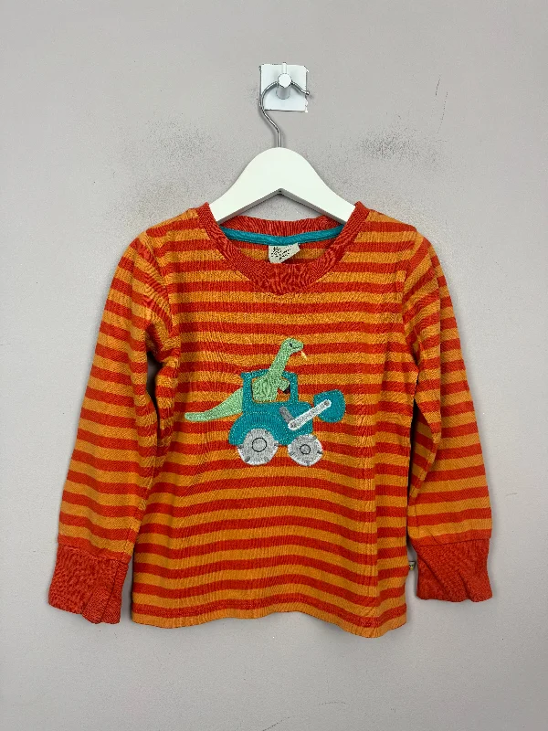 Frugi Dino Digger Long Sleeve T-shirt 3-4y