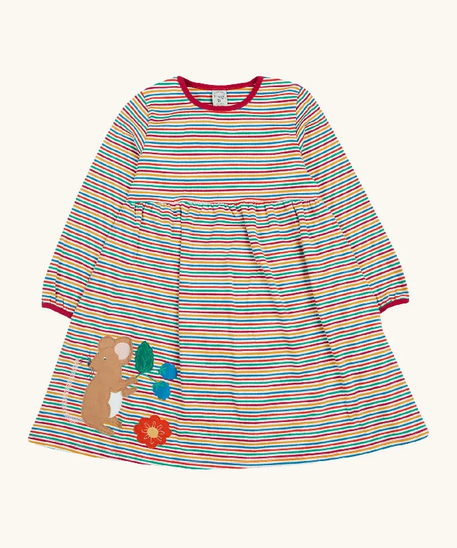 Frugi Dolcie Dress - Lingonberry Multi-Stripe