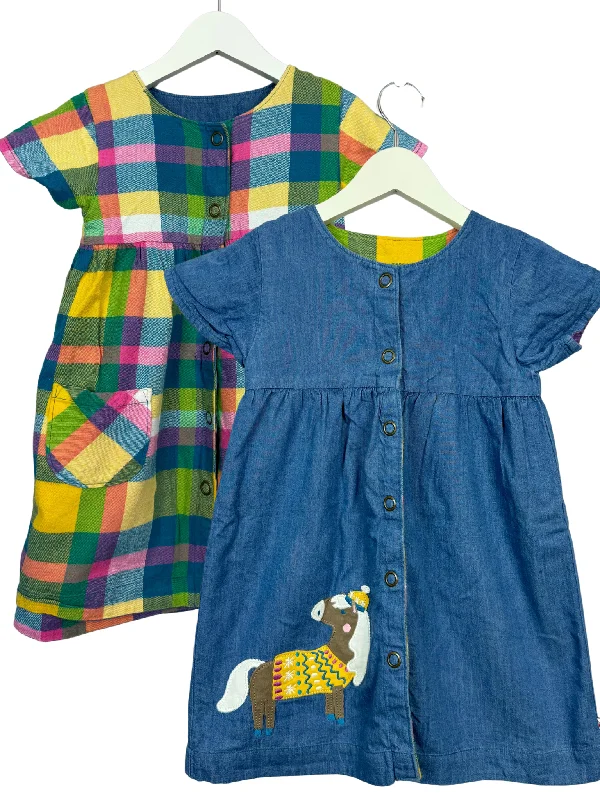 Frugi Reversible Pony Dress 3-4y