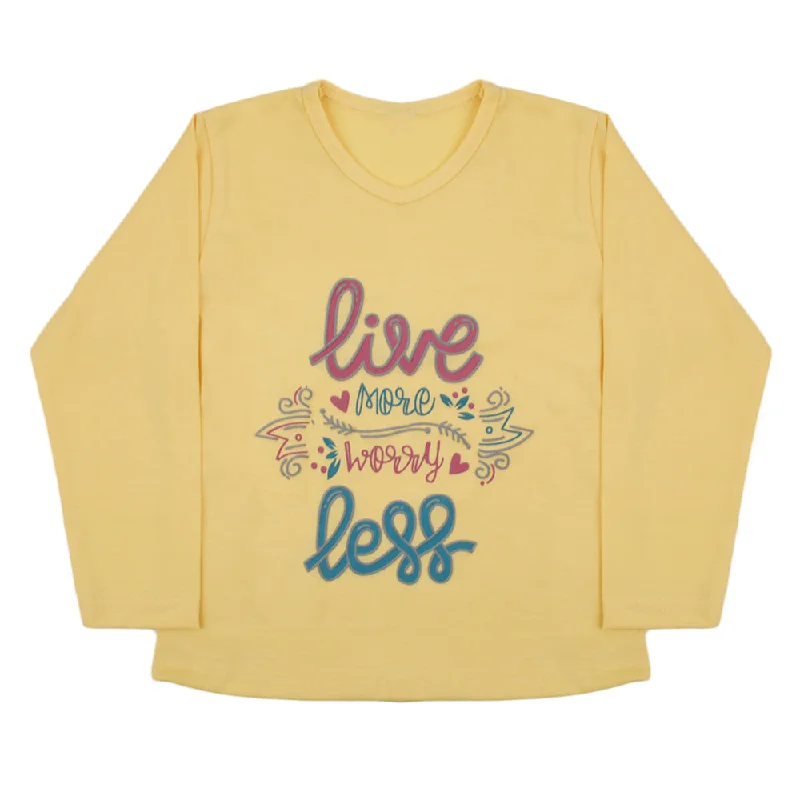 Girls Full Sleeves T-Shirt - Yellow