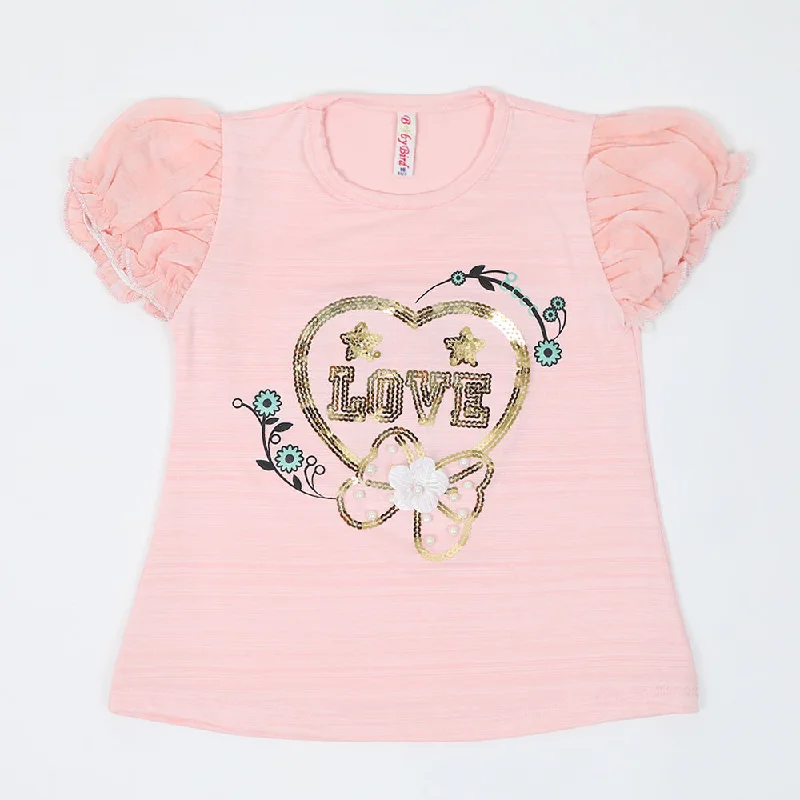 Girls Western Top - Light Pink