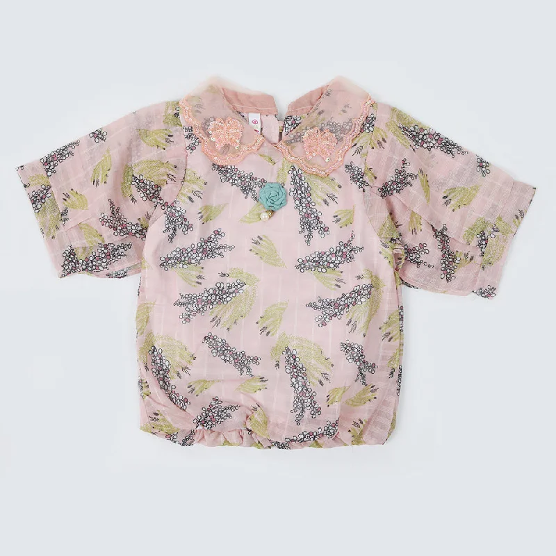 Girls Western Top - Peach