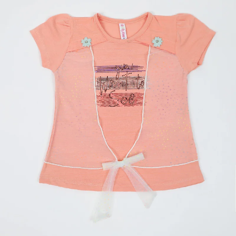 Girls Western Top - Tea Pink