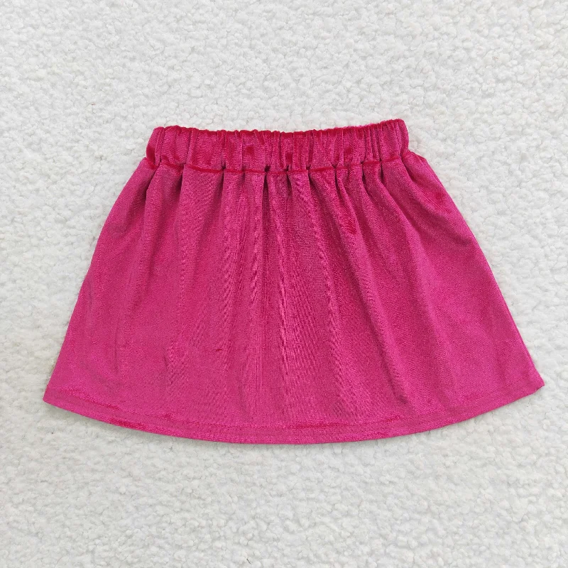 GLK0017 Baby Girl Hot Pink Velvet Skirt