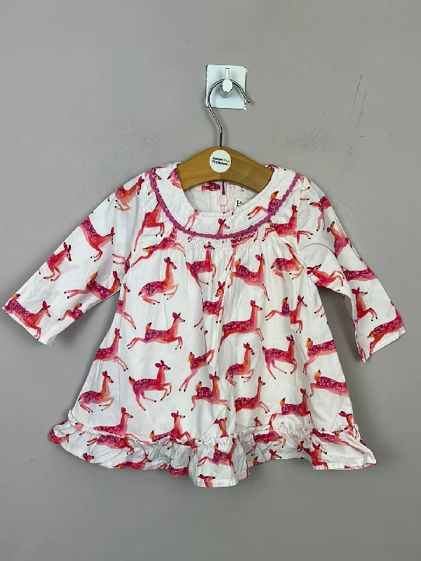 Hatley Deer print dress 3-6m