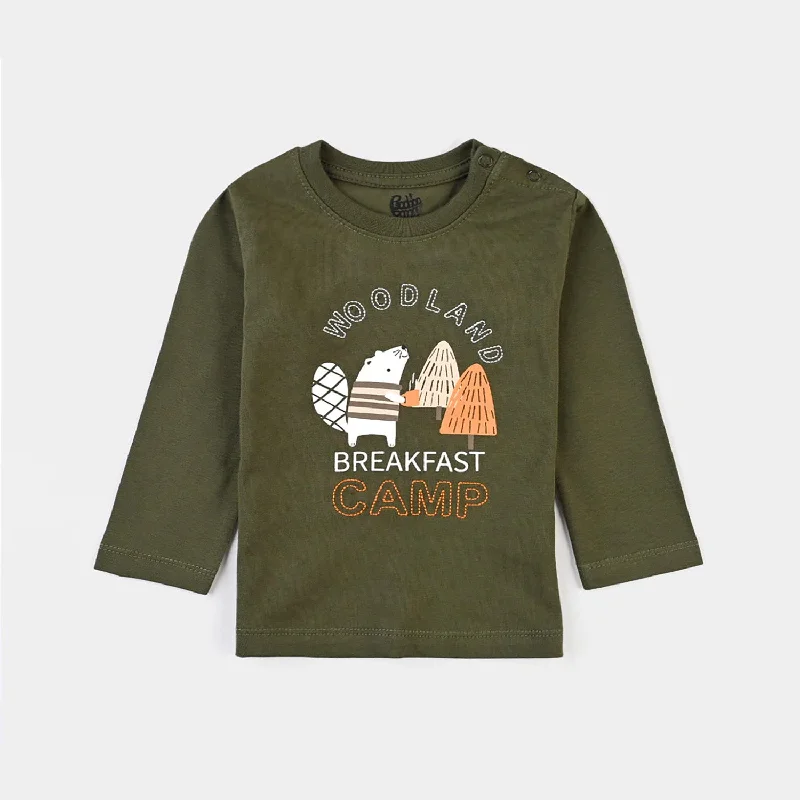 Infant Boys Cotton Jersey T-Shirt Woodland-Riffle Green