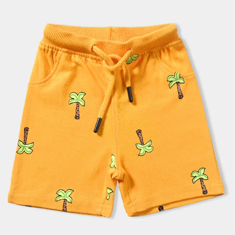 Infant Boys Cotton Terry Knitted Short Palm Tree-Citrus