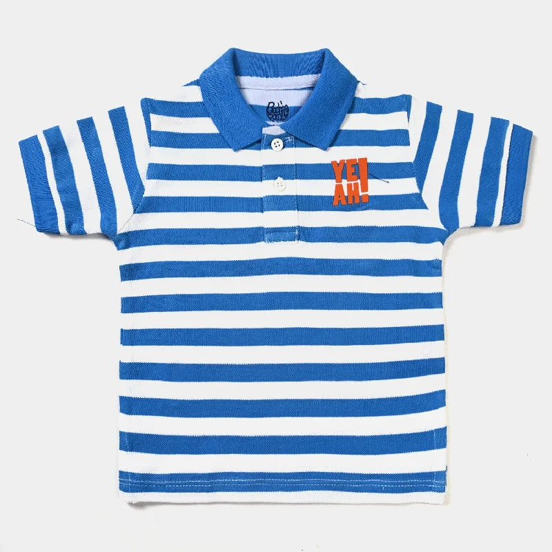 Infant Boys Cotton PK Polo Yeah-B.B/White