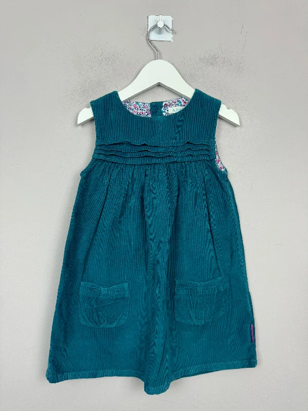 Jojo Maman Bebe green cord dress 2-3y