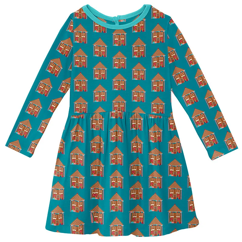 Kickee Pants Print Long Sleeve Twirl Dress - Bay Gingerbread