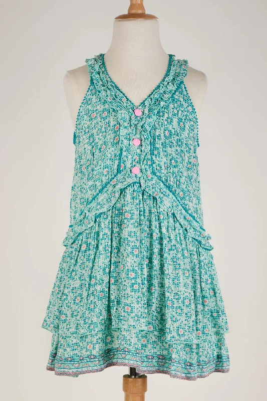 Kids Mini Dress Mae - Aqua Je T'Aime