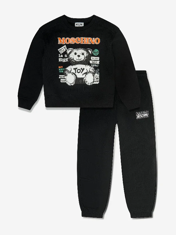 Moschino Kids Teddy Bear Logo Tracksuit in Black