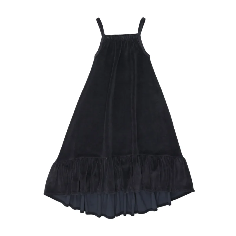 Kin + Kin Navy Tiered Velour Jumper (K124)