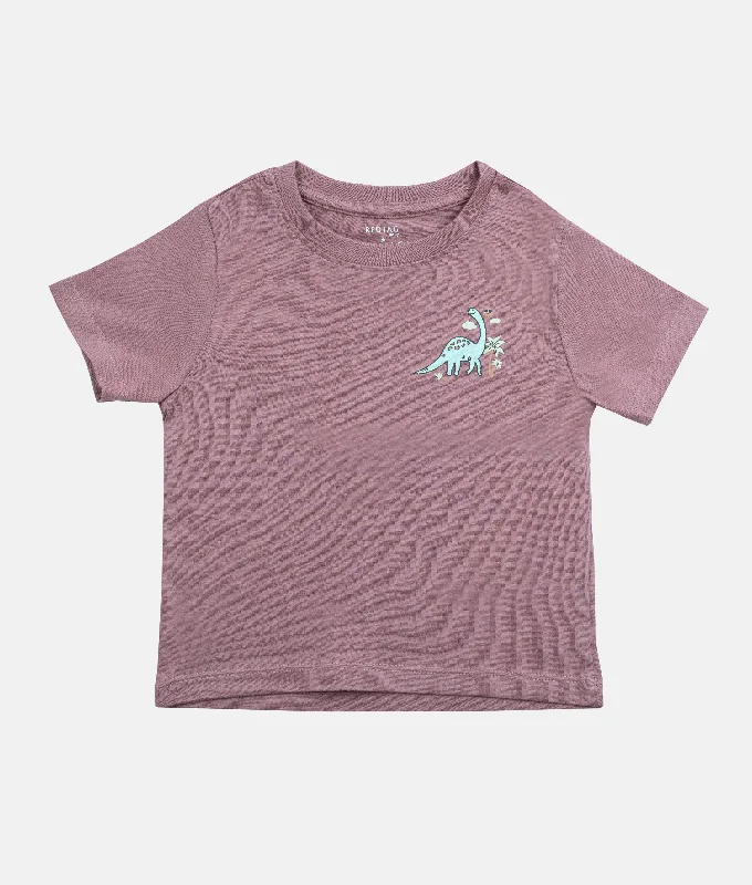 Mauve Dino Print Baby T-Shirt