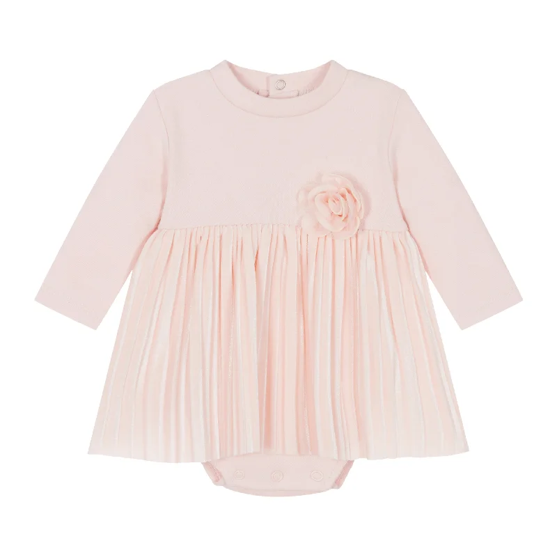 Pink Rose Pleated Dress