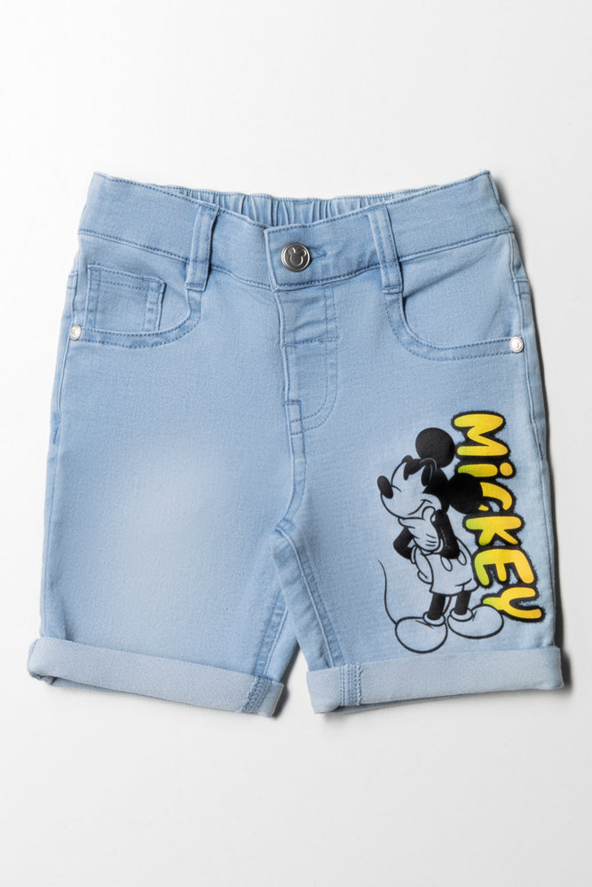 Mickey Mouse Denim Shorts Blue