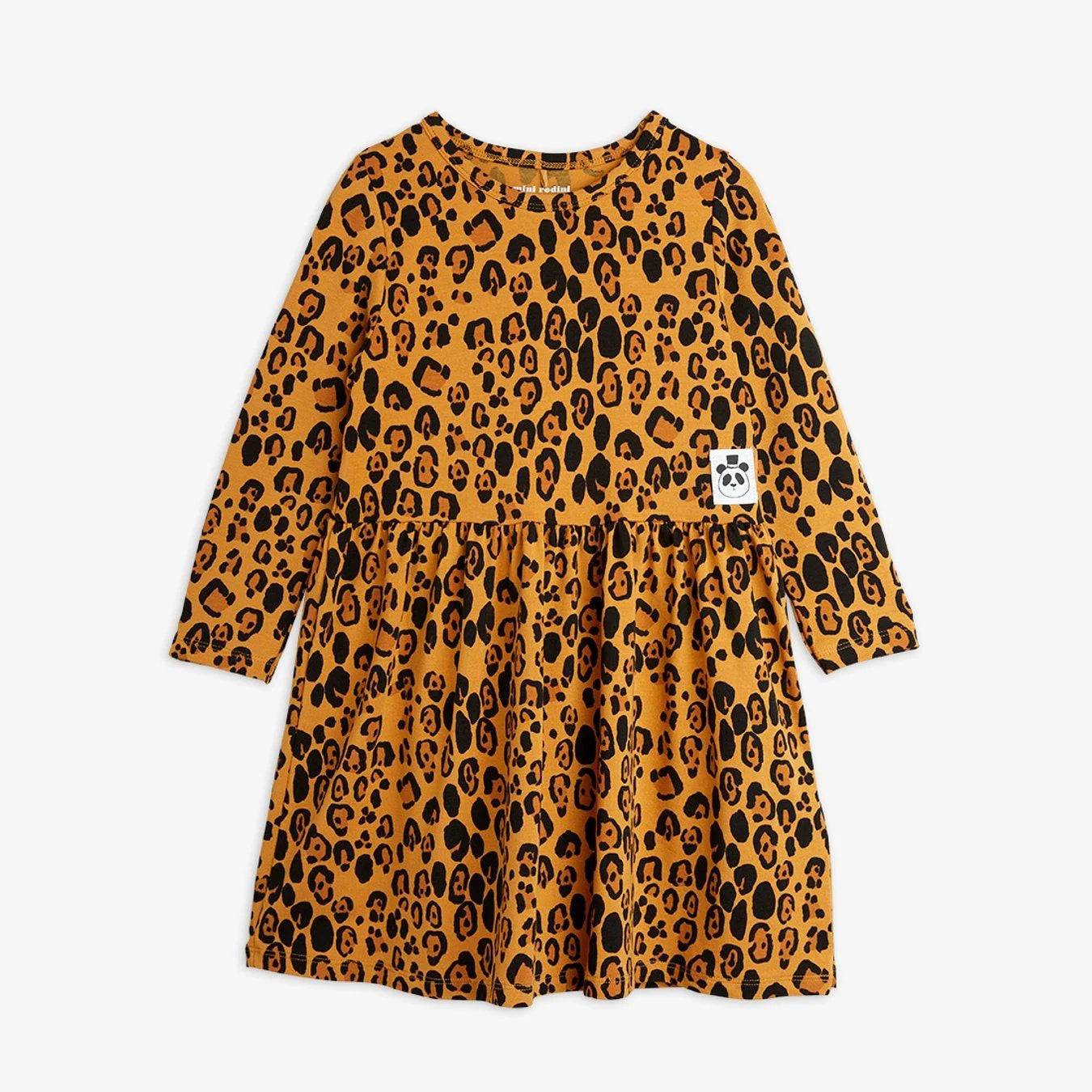 Mini Rodini Basic Leopard Longsleeve Dress - Beige