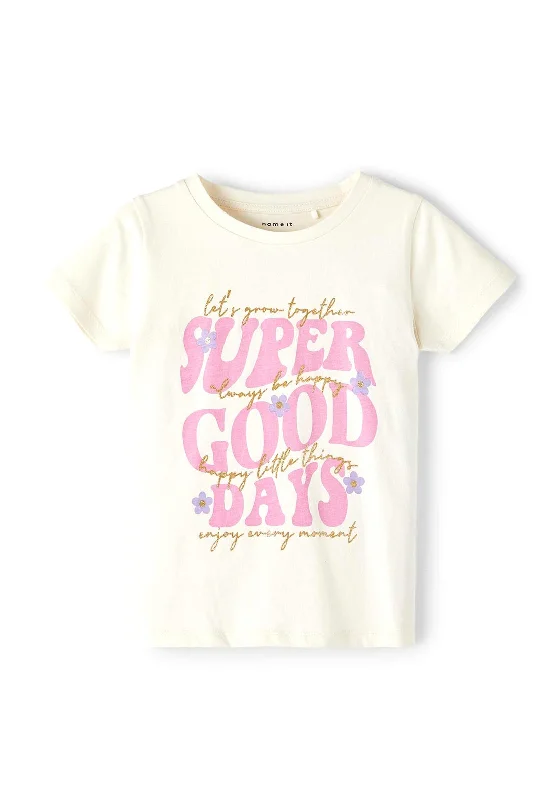 Name It Mini Girl Belinda Short Sleeve Tee, Buttercream