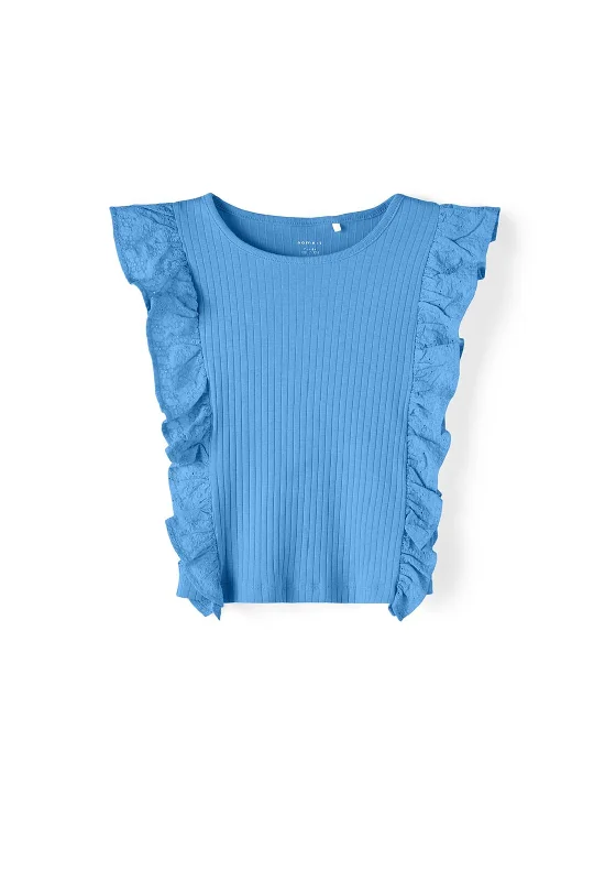 Name It Kid Girl Flone Frill Top, All Abroad