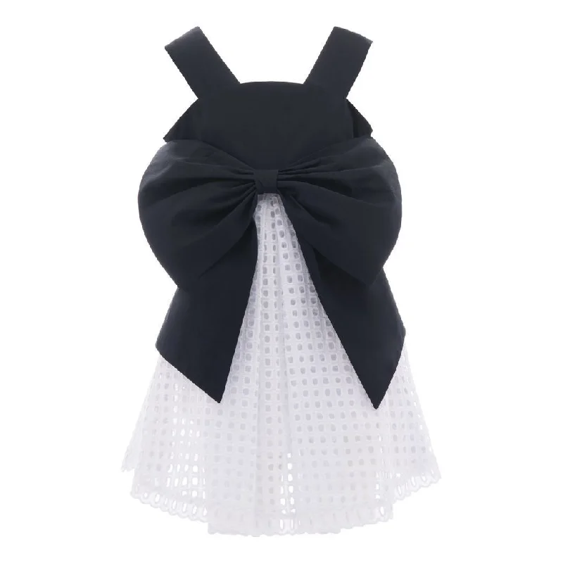 Navy Bow Sleeveless Dress