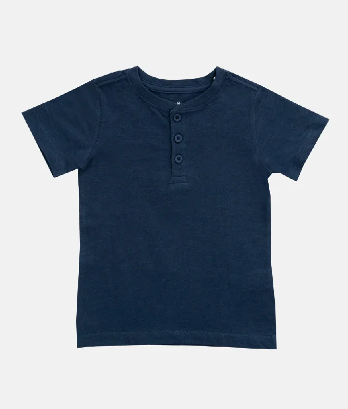 Rad prix Boys Navy Henley Neck T-Shirt