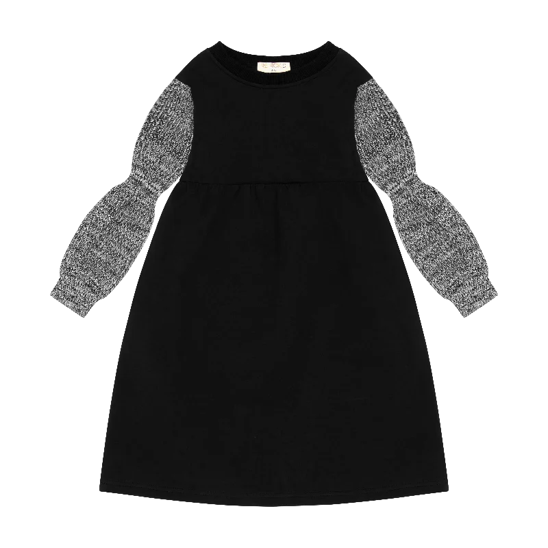 Retrokid Black/Cream Scuba Knit Twirl Dress