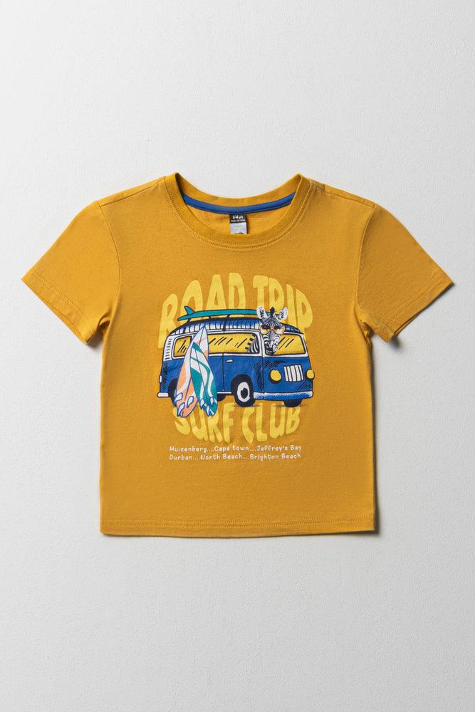 Road-Trip Printed T-Shirt Yellow