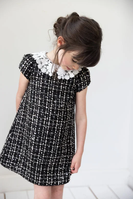 Ceremonie Junior Fille Tweed Dress w/ Collar