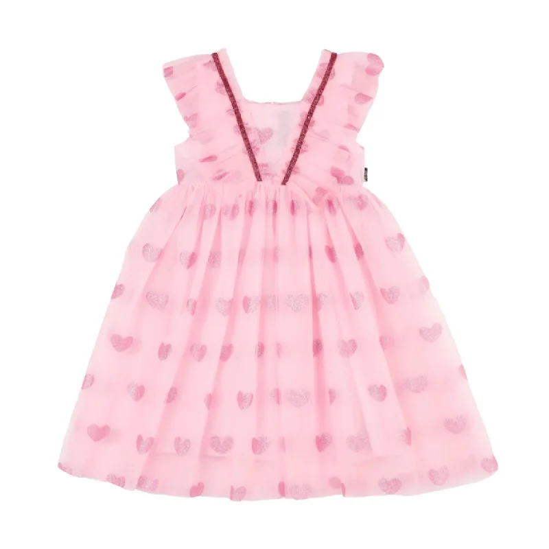 Rock Your Baby - Pink Glitter Heart Tulle Dress