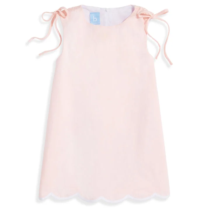 Scalloped Cooper Shift Dress - Blossom Oxford